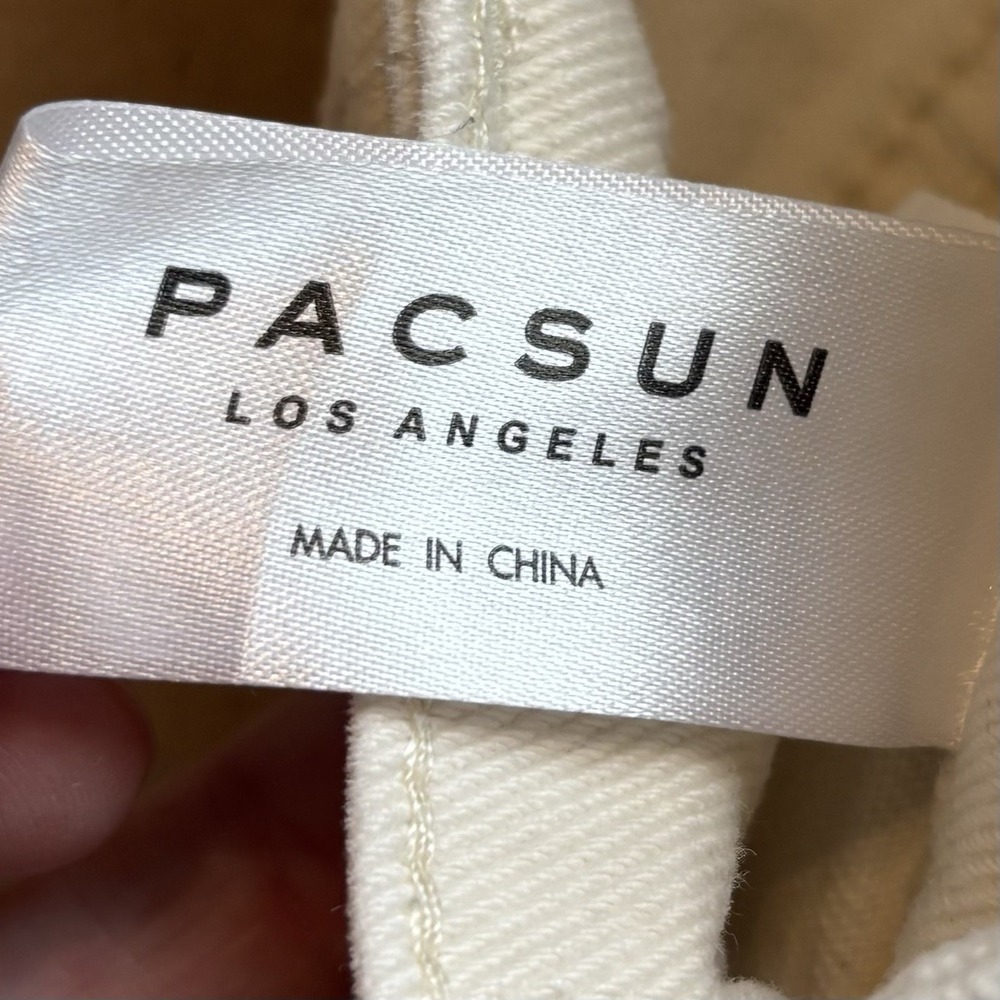 PacSun Off White Bone Cargo Utility Pants 100% Cotton High Rise Pockets Size 24 - Picture 7 of 15